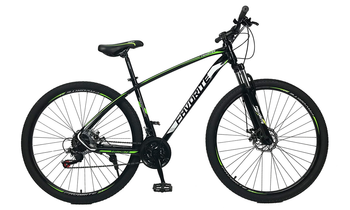 Фотография Велосипед Favorite Tracker 29" (2021) 2021 Черно-зеленый